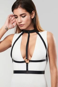 Bijoux Indiscrets New In Maze Black Chest Harness