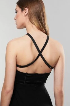 Bijoux Indiscrets New In Maze Black Cross Chest Harness