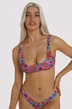 Wolf & Whistle Swimwear Scarlett Floral Crop Bikini Top