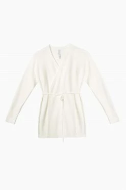 Wolf & Whistle Lounge Ivory Knitted Rib Cardigan