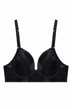 Playful Promises Melina Black Longline Plunge Bra