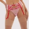 Squish Free Sexy Summer Brief Charli Pink Embroidered Suspender Belt