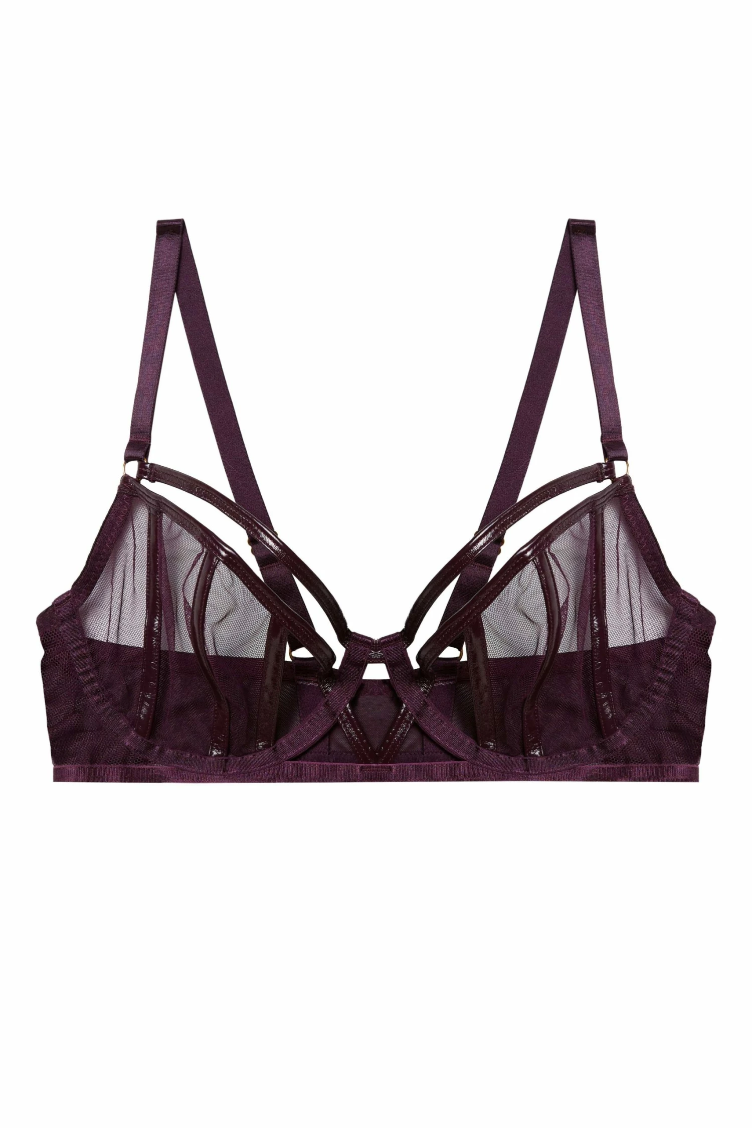 Top 10 🌟 Hustler Kelly Wine PVC Panelled Bra 🥰 6 Hustler Kelly Wine PVC Panelled Bra
