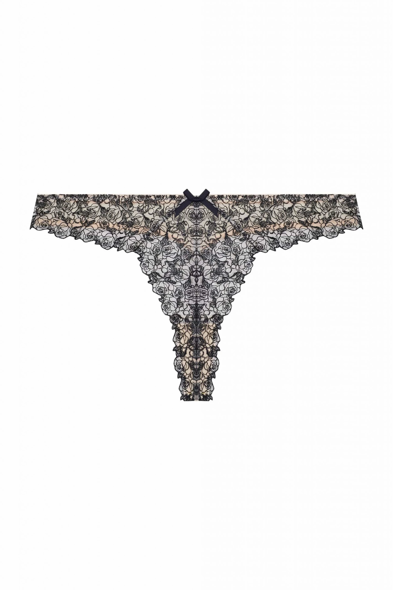 Discount 🤩 Playful Promises Knickers Skull & Roses Embroidery Peach Thong 🧨 9 Playful Promises Knickers Skull & Roses Embroidery Peach Thong