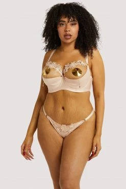 Playful Promises Virginia Peach Guipure Quarter Cup Bra