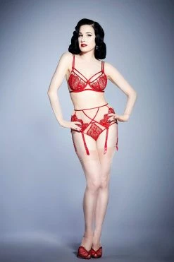 Dita Von Teese Lingerie Maestra Red Suspender