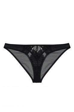 Wolf & Whistle Ember Black Lace & Mesh Brief Knickers