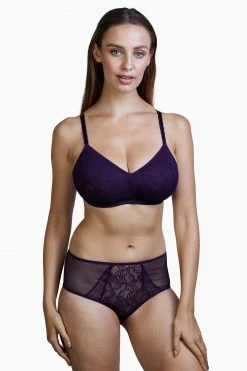 Cheap 🛒 Deja Day Emma Vine Purple High Waist Brief Knickers 🌟 12 Deja Day Emma Vine Purple High Waist Brief Knickers