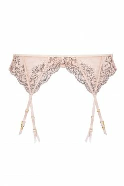 Hustler Jenny Graphic Lace Blush Suspender Belt
