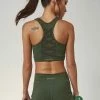 Wolf & Whistle Activewear Racer Back Lace Up Bra Khaki