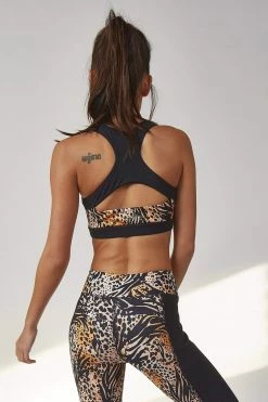 Wolf & Whistle Activewear Mixed Animal Racer Back Bra