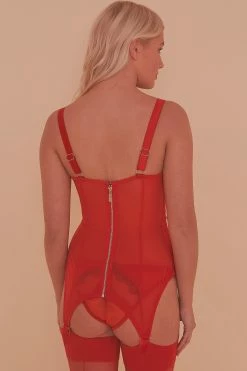 Felicity Hayward X PP Nightwear Clarice Retro Gridle Dress Red