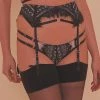 Playful Promises Sky Pearl Lace Harness Core Suspender Belt Suspenders
