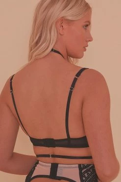 Brand new 💯 Playful Promises Sky Pearl Quarter Cup Lace Harness Core Bra Bras ⌛ 8 Playful Promises Sky Pearl Quarter Cup Lace Harness Core Bra Bras