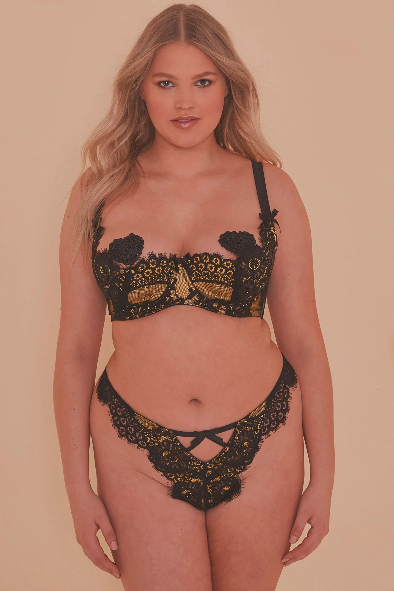 Cheap 👍 Playful Promises Outlet Jaquelina Mustard Contrast Quarter Cup Bra Curve 😉 3 Playful Promises Outlet Jaquelina Mustard Contrast Quarter Cup Bra Curve