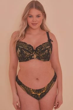 Hot Sale 🤩 Playful Promises Jaquelina Mustard Contrast Brazilian Brief Knickers 👍 20 Playful Promises Jaquelina Mustard Contrast Brazilian Brief Knickers