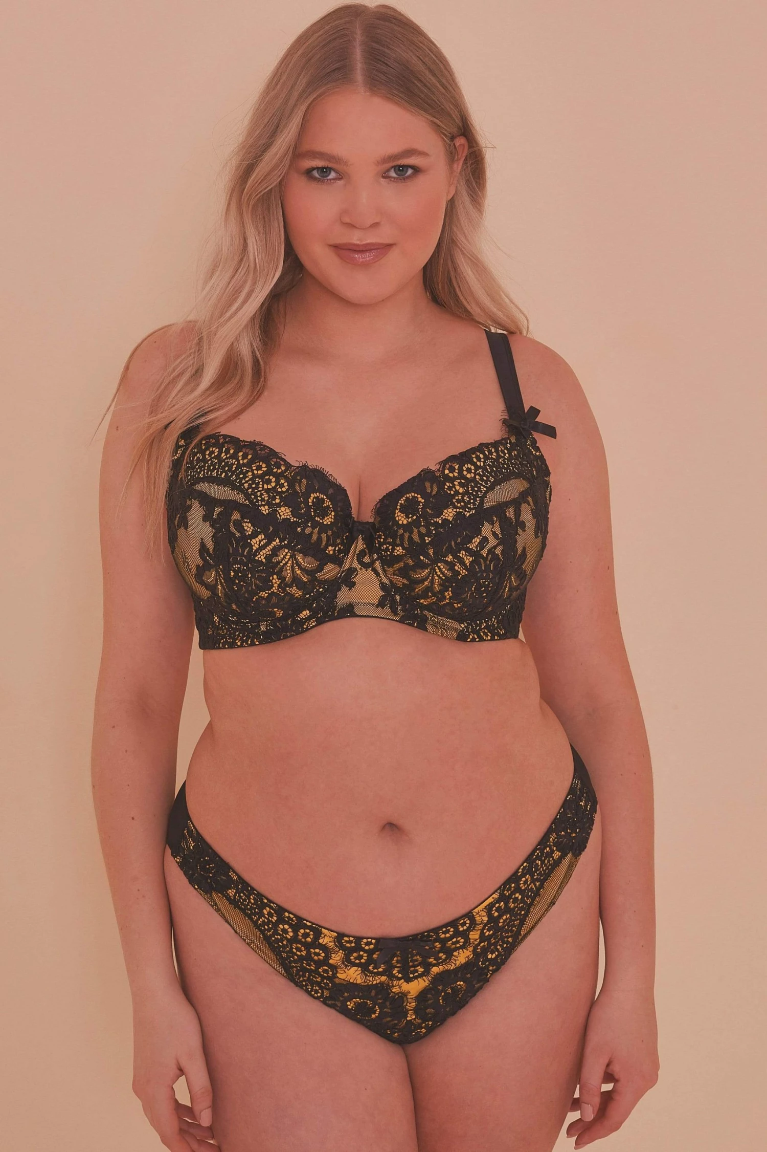 Hot Sale 🤩 Playful Promises Jaquelina Mustard Contrast Brazilian Brief Knickers 👍 10 Playful Promises Jaquelina Mustard Contrast Brazilian Brief Knickers