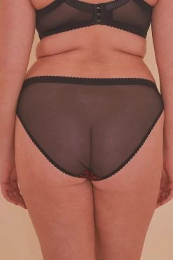 Playful Promises Josie Leopard Mesh Picot Cheeky Brazilian Brief Curve