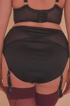 Flash Sale ✨ Playful Promises Knickers Aurora Black Mesh & Satin High Waist Brief ⌛ 18 Playful Promises Knickers Aurora Black Mesh & Satin High Waist Brief