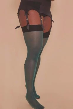 Playful Promises New In Accessories Bow Back Stockings Green US 4 - 18