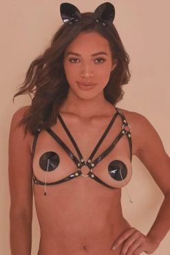 Regalia Open Harness Bra Black Erotic