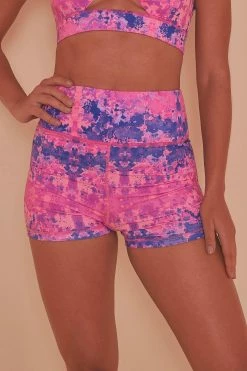 Wolf & Whistle Pink Marble Shorts Activewear