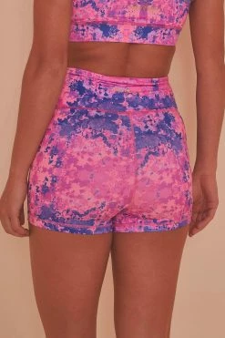 Wolf & Whistle Pink Marble Shorts Activewear