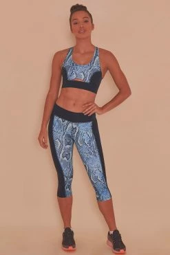 Wolf & Whistle Printed Crop Leggings Snake