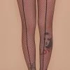 Bettie Page Lingerie Hosiery Fishnet Seamed Stockings Black US 4 - 18