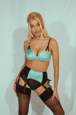 Bettie Page Lingerie Bras Mint Retro Futuristic Bullet Bra