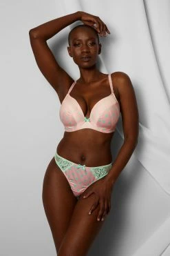 Deja Day New In Bras Sophia Pink & Green Spot Bra