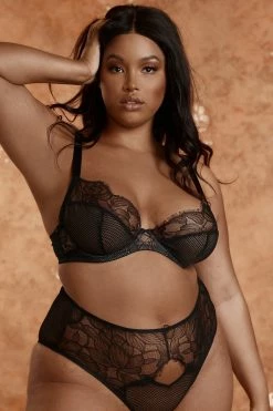 Playful Promises Curve Exclusive New In Bras Khloe Black Floral Bra