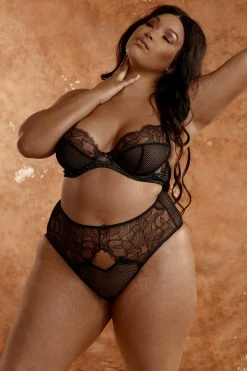 Playful Promises Khloe Black Floral Highwaist Brief