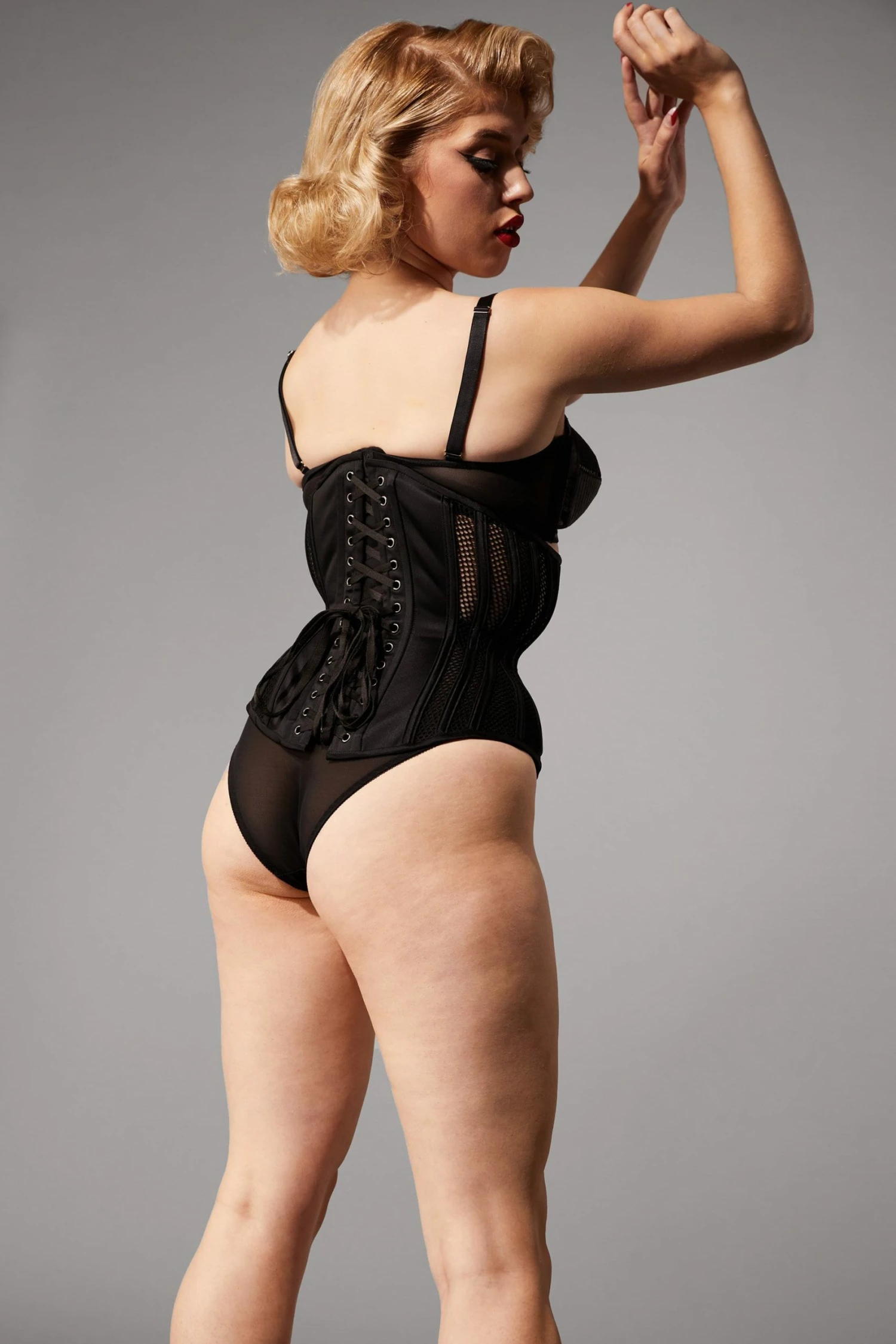 Buy ❤️ Bettie Page Lingerie Basques & Corsets Fishnet Mesh Underbust Corset 💯 2 Bettie Page Lingerie Basques & Corsets Fishnet Mesh Underbust Corset