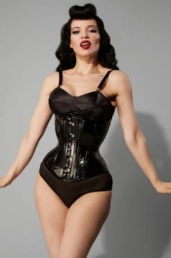 Bettie Page Lingerie Bettie Page Black Spiral Stitch Bullet Bra A - DD/E