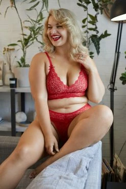 Wolf & Whistle New In Bras Ariana Red Everyday Lace Bralette