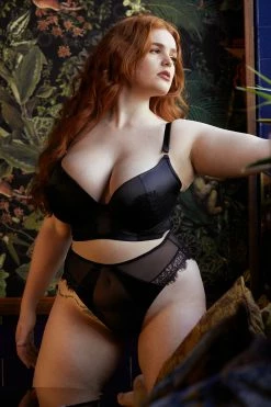 Playful Promises Melina Black Longline Plunge Bra