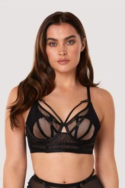Playful Promises New In Bras Eddie Black Crossover Wrap Bra