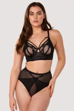 Playful Promises New In Bras Eddie Black Crossover Wrap Bra