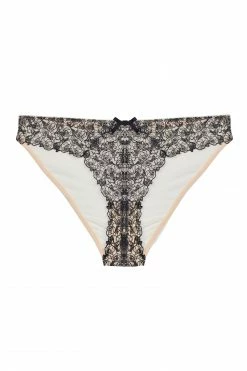 Playful Promises Skull & Roses Embroidery Peach Brief Knickers