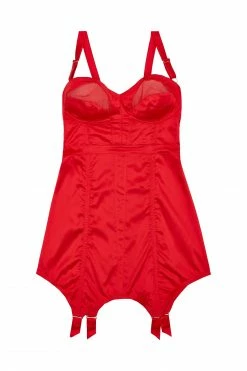 Felicity Hayward X PP Nightwear Clarice Retro Gridle Dress Red