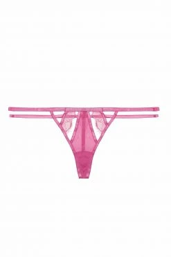 Wolf & Whistle Azma Pink Lace Caged Thong Knickers