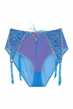 Regalia Aviyah Contrast Lace Suspender High Waist Brief Knickers