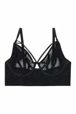 Playful Promises New In Bras Eddie Black Crossover Wrap Bra