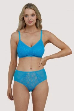 Deja Day Emma Sky Blue Lace Wireless Bra Bras