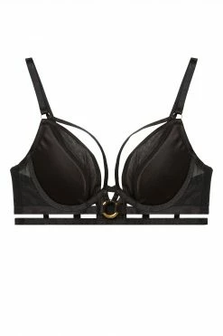Promo 😀 Hustler Bras Sierra Black Gold Ring Bra 😉 9 Hustler Bras Sierra Black Gold Ring Bra