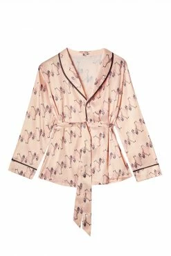 Bettie Page Lingerie Nightwear Showgirl Wrap Tie Pyjama Set