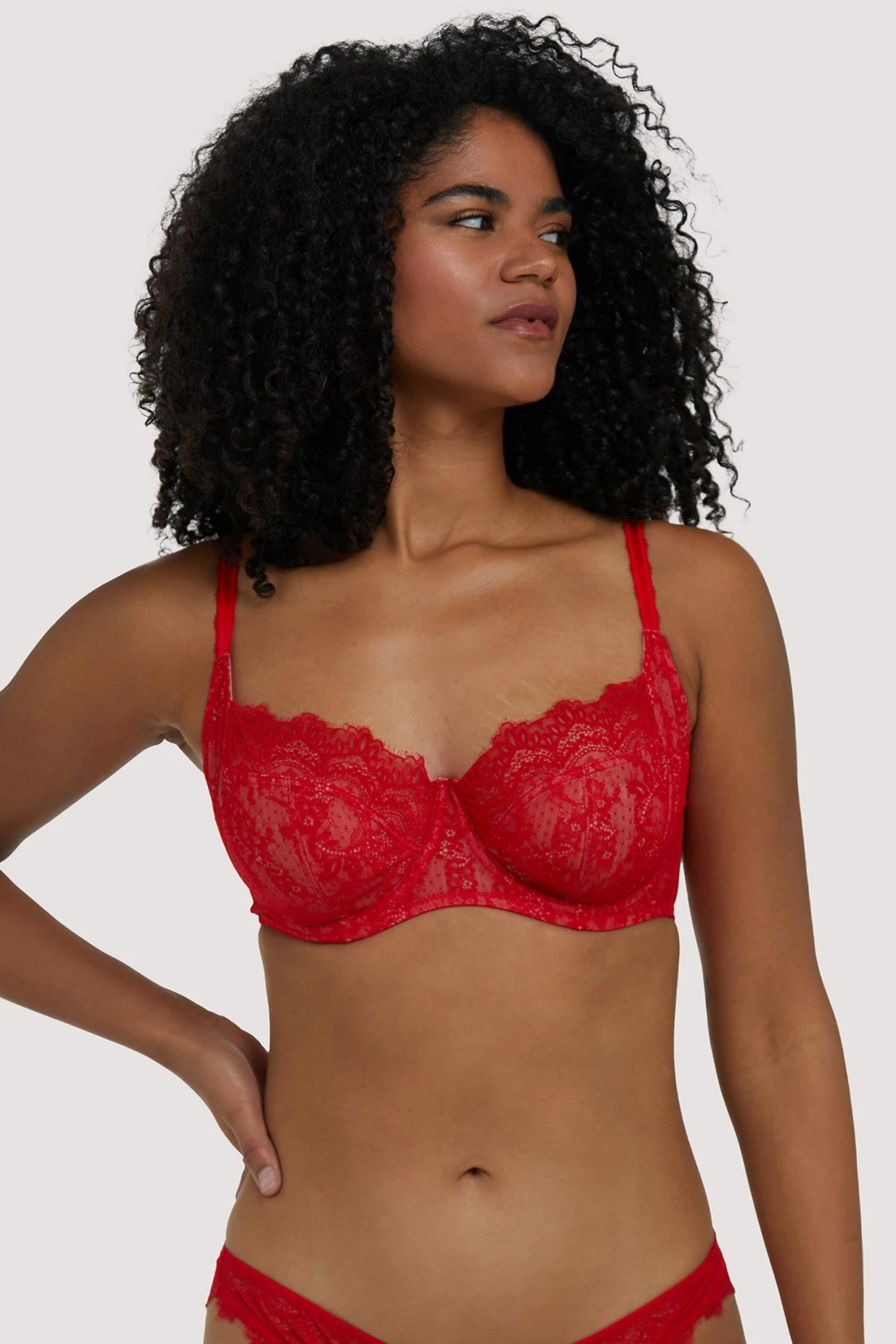 Flash Sale 👍 Deja Day Rosalyn Red Balcony Bra 🔔 3 Deja Day Rosalyn Red Balcony Bra