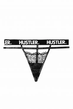 Hustler Everyday Lingerie Branded Black Lace Thong