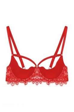 Playful Promises Anaise Red Quarter Cup Bra New In